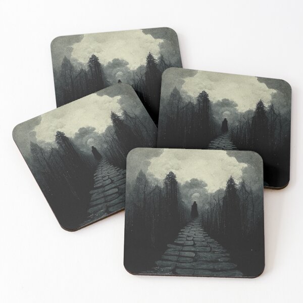 Item preview, Scary dark scene in black and white designed and sold by WartonnoArt.