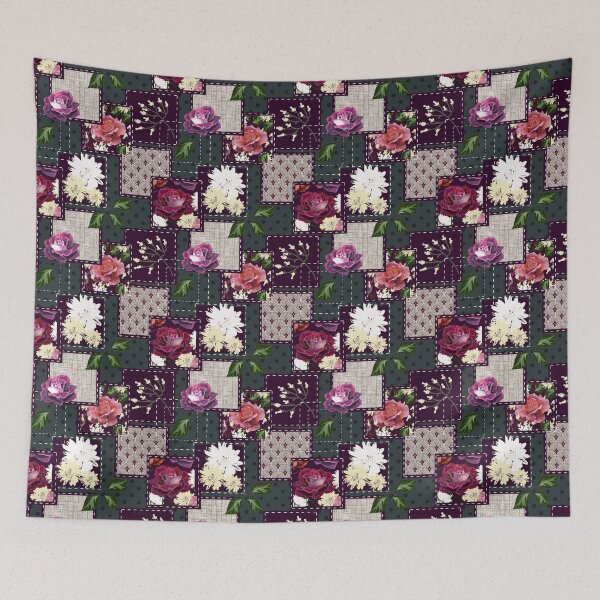 Item preview,  Retro floral patchwork designed and sold by marinaklykva.