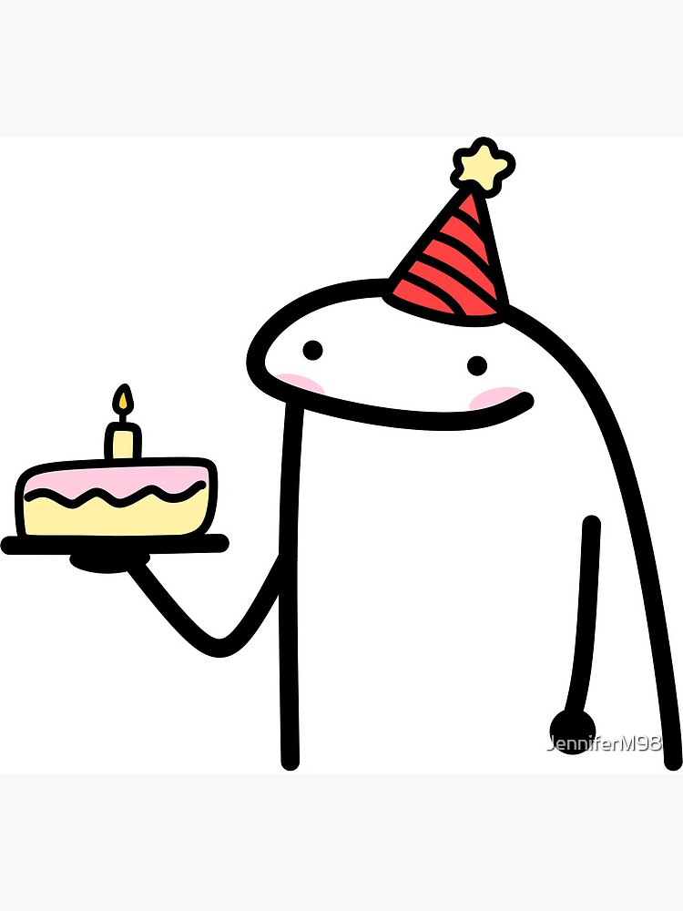 Flork cake Happy birthday meme Mounted Print for Sale by