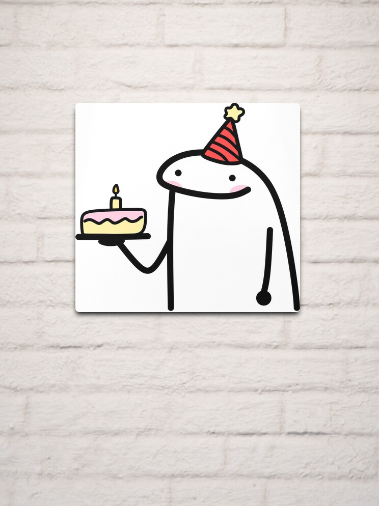 Flork cake Happy birthday meme Mounted Print for Sale by