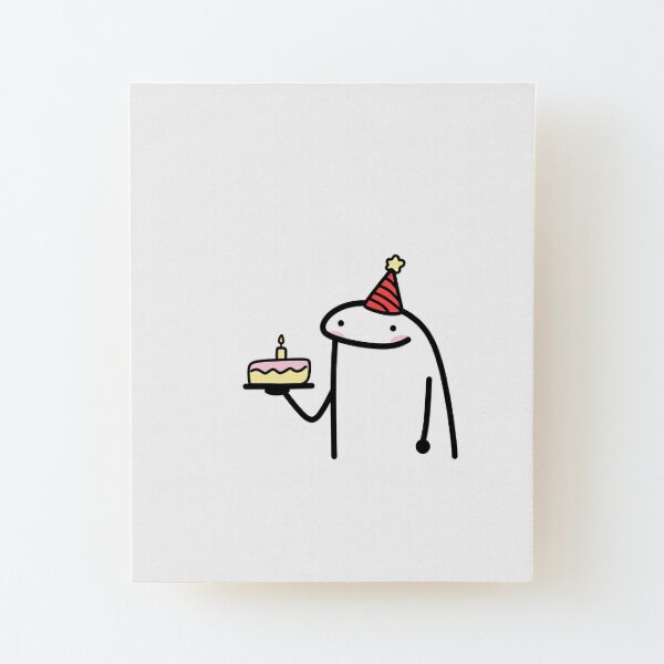 Flork cake Happy birthday meme Mounted Print for Sale by