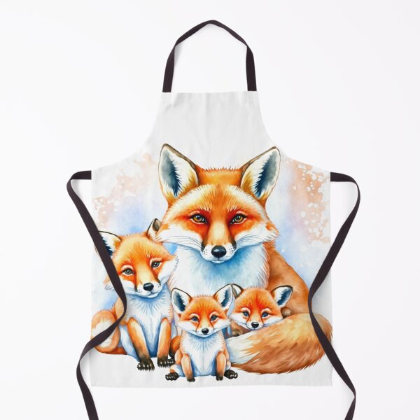 Item preview, multicolored fox family watercolor designed and sold by keyd-studio.