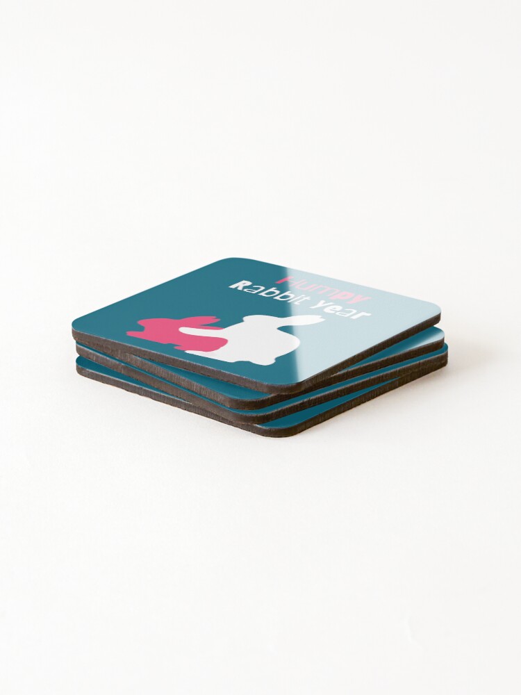 Thumbnail 4 of 5, Coasters (Set of 4), Humpy Rabbit Year designed and sold by trendingatees.