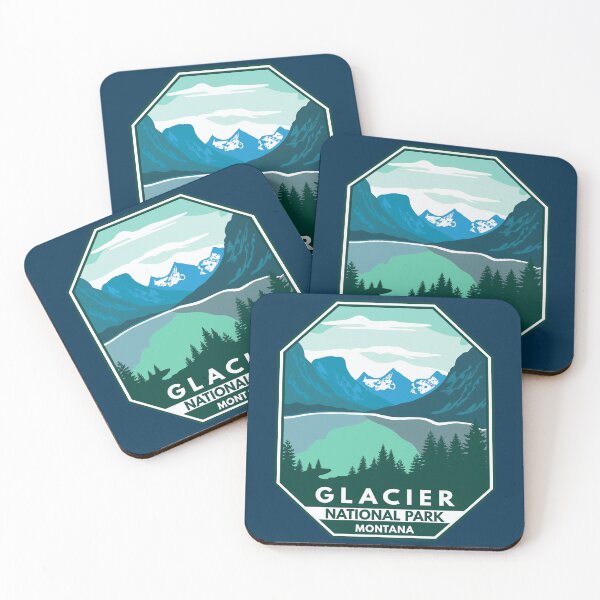 Item preview, Glacier National Park Montana Retro Emblem designed and sold by KrisSidDesigns.