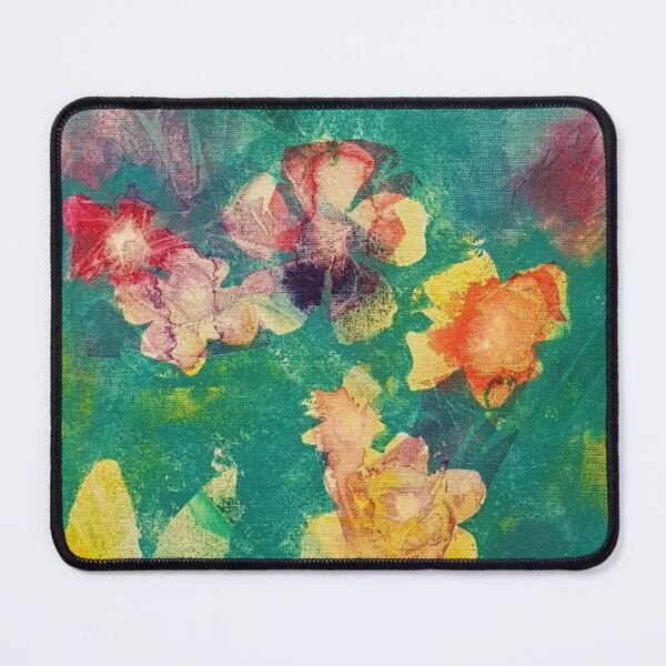 Item preview, Colorful abstract flowers in acrylic designed and sold by Diana Evensen.