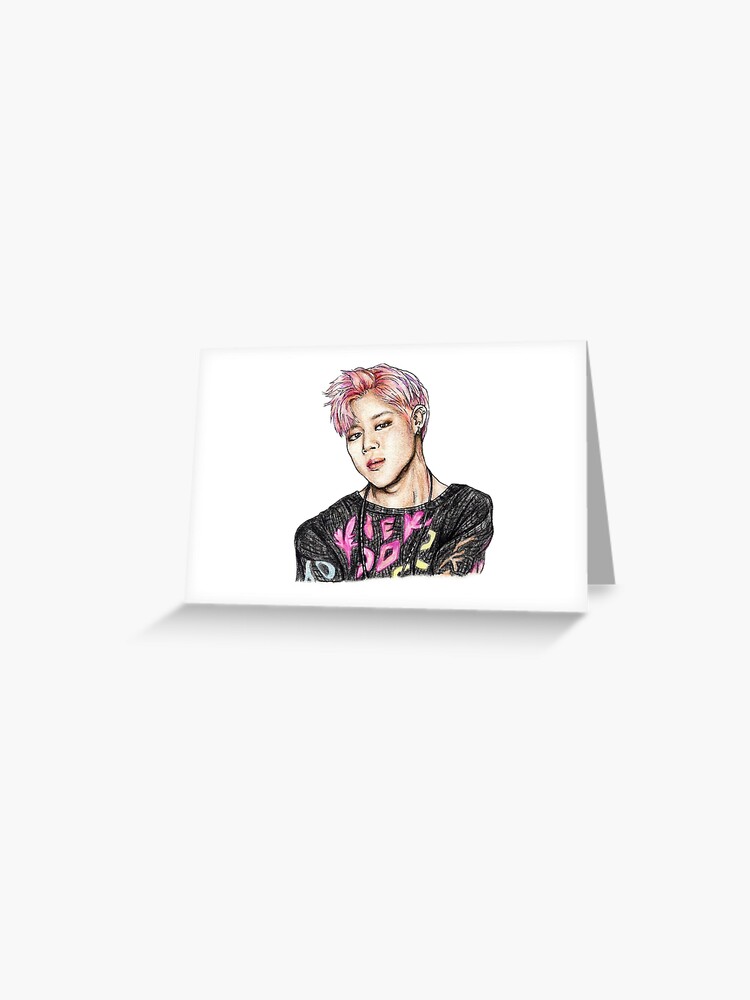 Jimin Pink Hair You Never Walk Alone Bts Fanart Greeting Card By Maudepelletier Redbubble