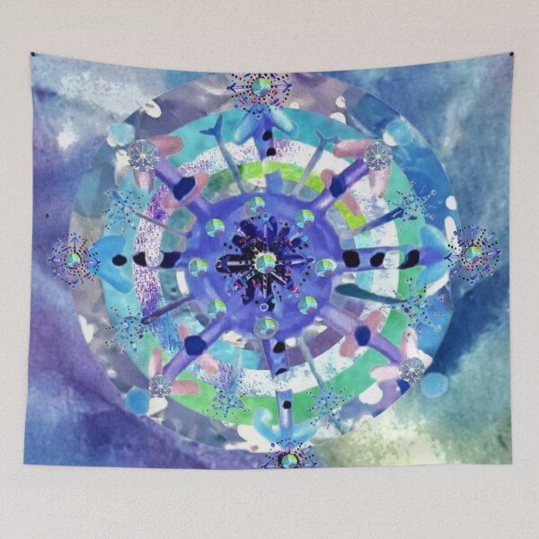 Item preview, Snowflake Mandala Watercolour Collage designed and sold by DefaultOneWorld.