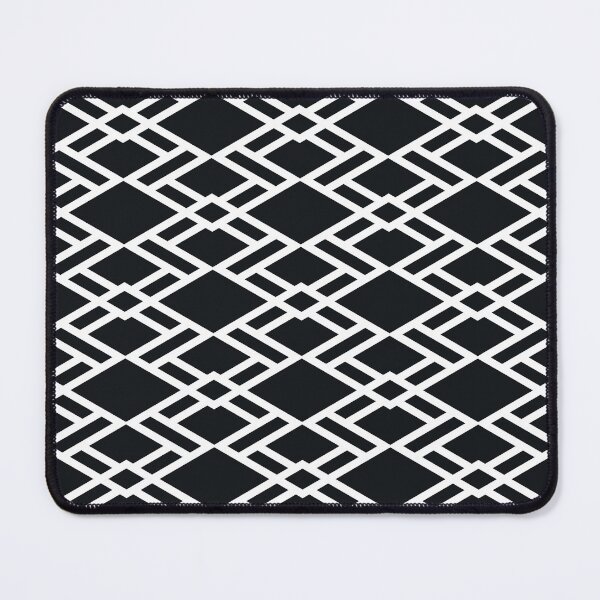 Item preview, Black and White Minimal Geometric Overlapping Diamond Shape Tile Pattern designed and sold by All-Black-White.