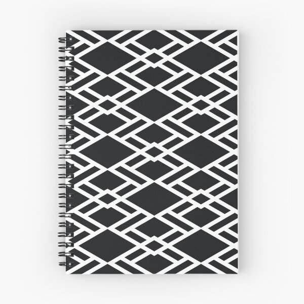 Item preview, Black and White Minimal Geometric Overlapping Diamond Shape Tile Pattern designed and sold by All-Black-White.