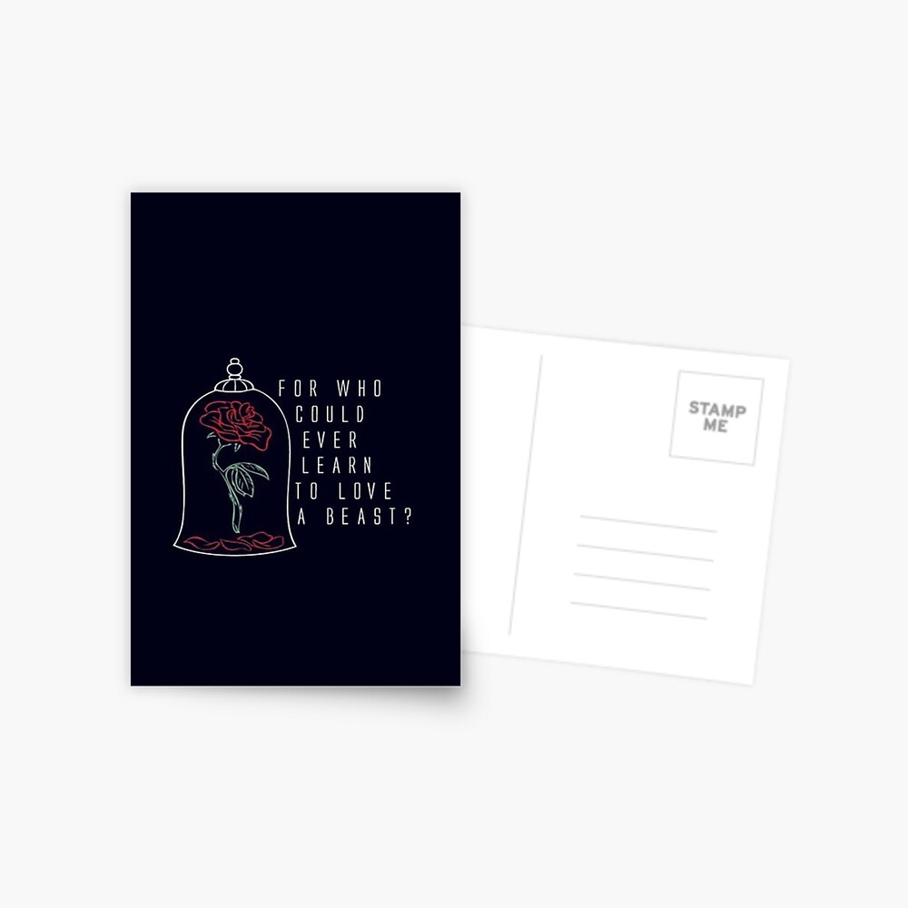 Carte De Vœux Citation La Belle Et La Bete Par Quotelover19 Redbubble