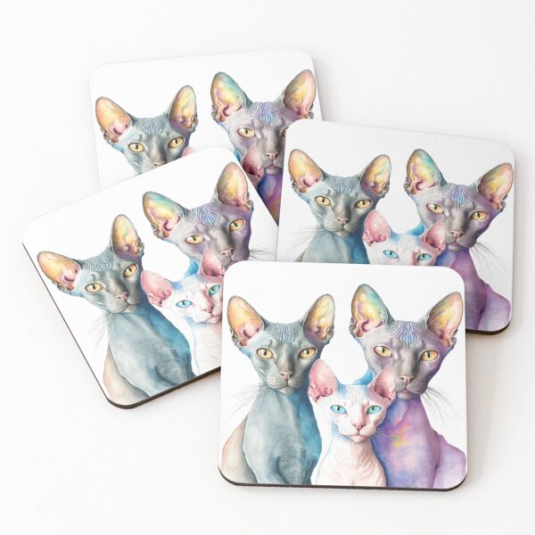 Item preview, colorful hairless cat family designed and sold by keyd-studio.