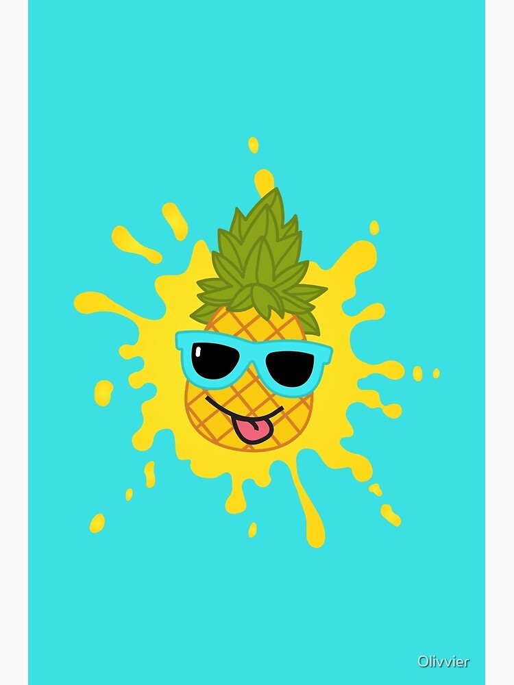 "Anatomy Of A Pineapple Cool Pineapple Showing Its Tongue" Poster for