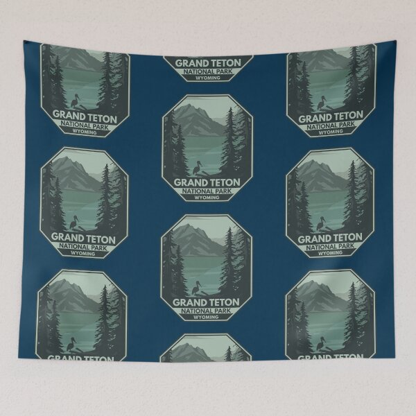 Item preview, Grand Teton National Park Crane Retro Emblem designed and sold by KrisSidDesigns.