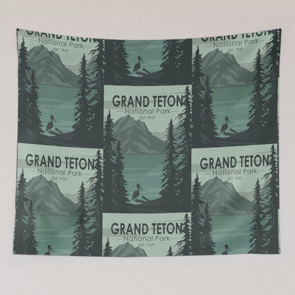 Item preview, Grand Teton National Park Crane Vintage designed and sold by KrisSidDesigns.