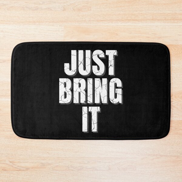 Item preview, JUST BRING IT distressed black background designed and sold by KingsManKind.