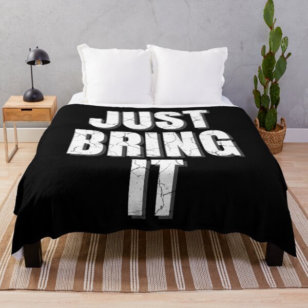 Item preview, JUST BRING IT distressed black background designed and sold by KingsManKind.