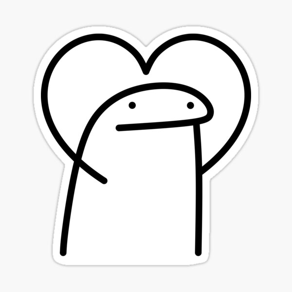Loving Stickman With Hearts Sticker Meme Sticker Funny 