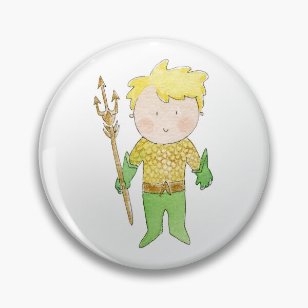 Item preview, Aquaman cute watercolor character designed and sold by alisonsadler.