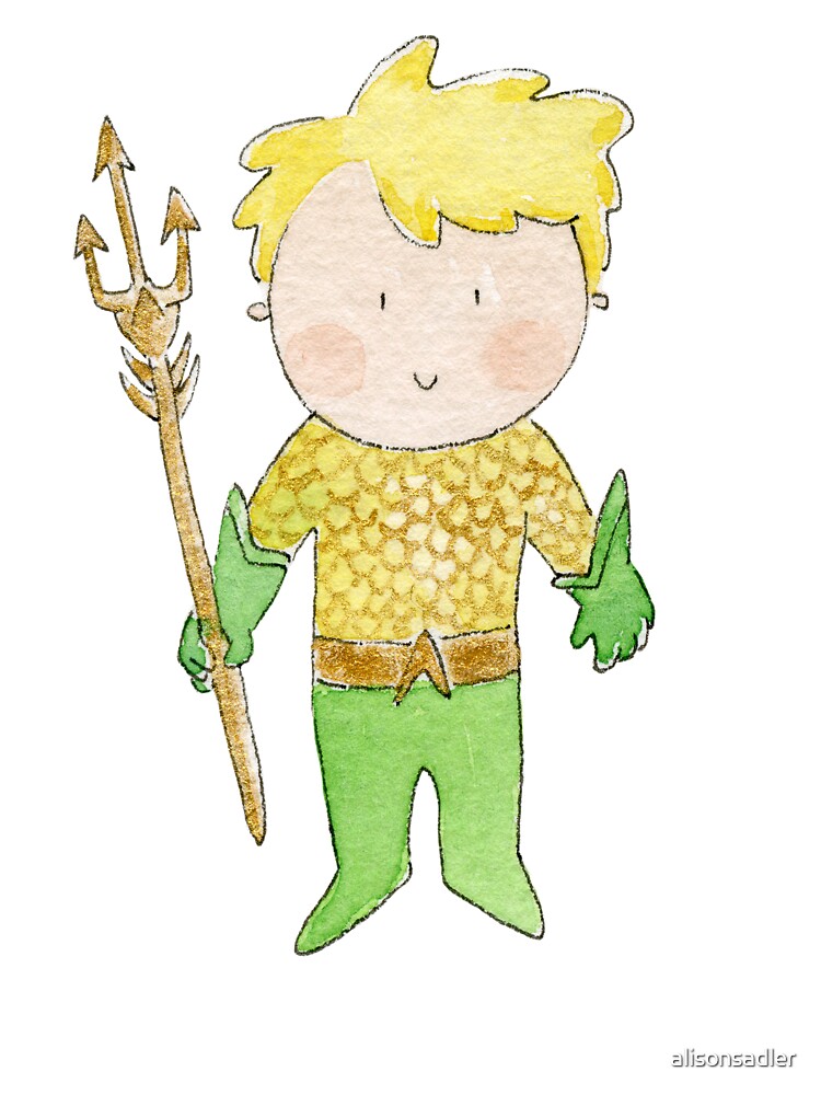 Kinder T Shirt for Sale mit Aquaman niedlicher Aquarellcharakter von alisonsadler Redbubble