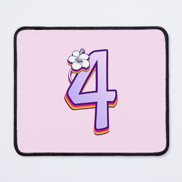 Item preview, Number 4 - Four , Hibiscus Flower designed and sold by cuteartdesign.