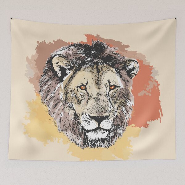 Item preview, Lion Male Close-up Watercolor Painting for Lion Fans designed and sold by Scotch Macaskill.