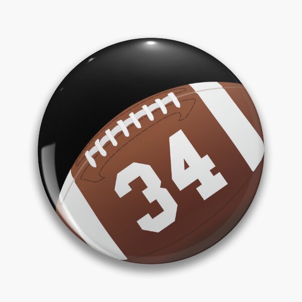 Item preview, American football ball number 34, thirty four designed and sold by TheCultStuff.