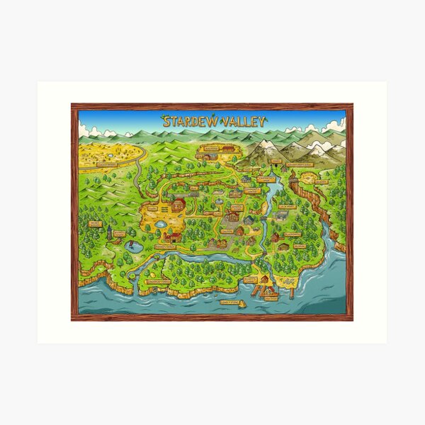 Stardew Valley Map Art Print