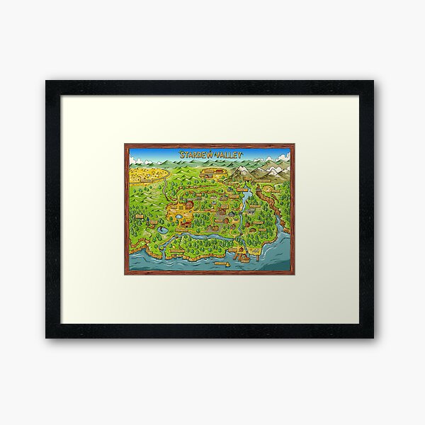 Stardew Valley Karte Gerahmter Kunstdruck