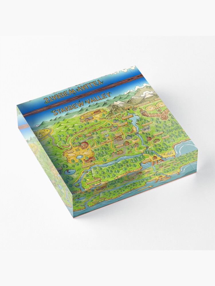 Alternate view of Stardew Valley Map Acrylic Block