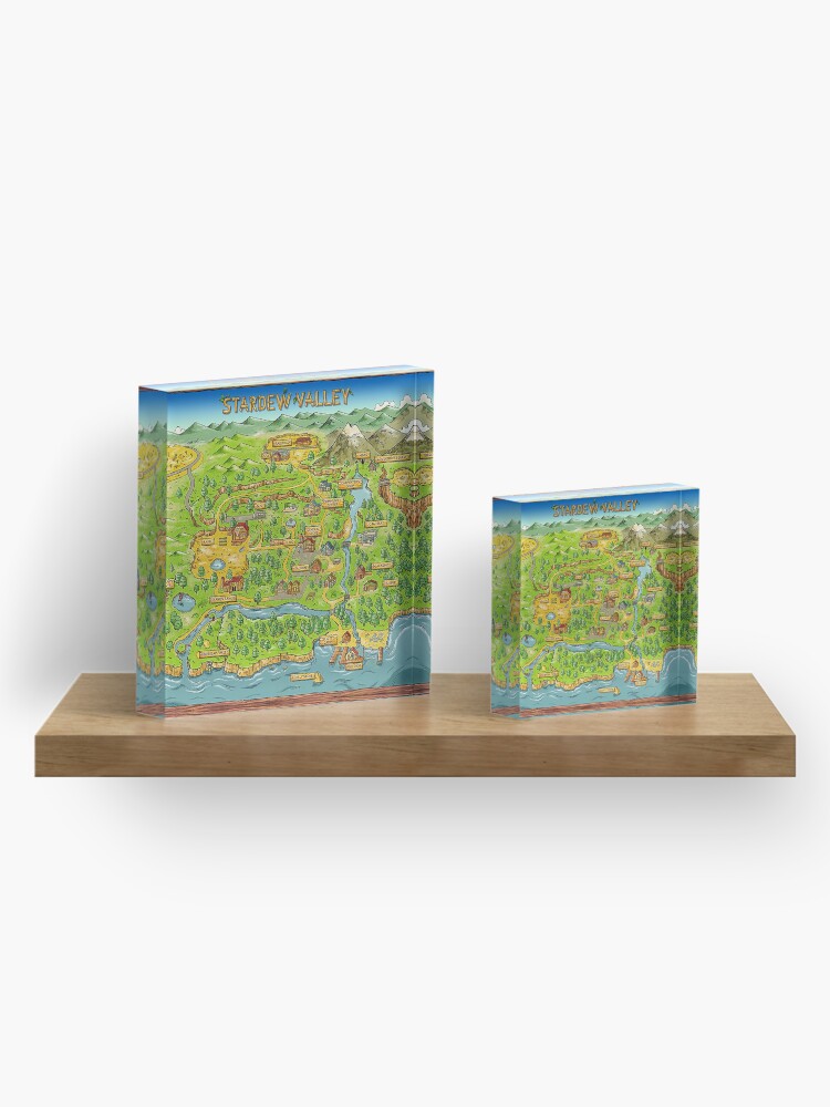 Alternate view of Stardew Valley Map Acrylic Block