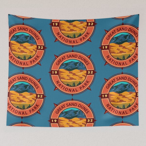 Item preview, Great Sand Dunes National Park Retro Compass Emblem designed and sold by KrisSidDesigns.
