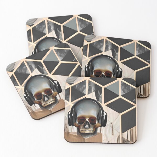 Item preview, Skull with headphones designed and sold by Gus Wolvius.