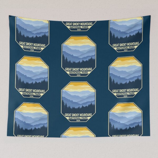 Item preview, Great Smoky Mountains National Park Minimal Retro Emblem designed and sold by KrisSidDesigns.