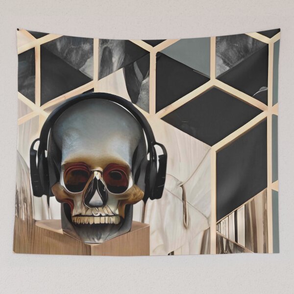 Item preview, Skull with headphones designed and sold by Gus Wolvius.