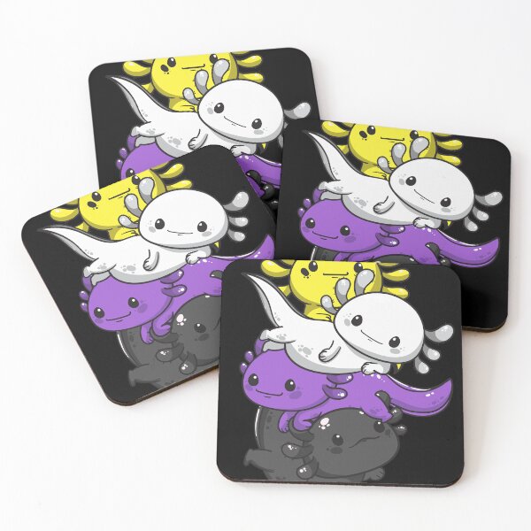 Item preview, Nonbinary Pride Kawaii Axolotl Pile Non Binary Flag designed and sold by Alex2201.