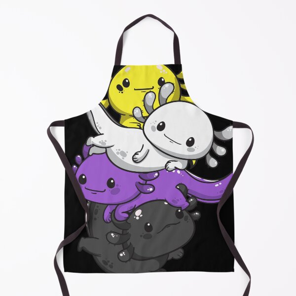 Aperçu de l'œuvre Nonbinary Pride Kawaii Axolotl Pile Non Binary Flag créée et vendue par Alex2201.