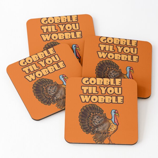 Item preview, Gobble Til You Wobble Turkey Graphic designed and sold by KellysComColors.