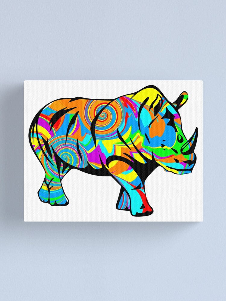 Colorful Rhino Canvas Print for Sale by ChrisButler