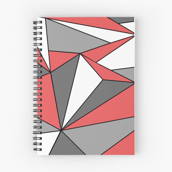 Item preview, Red Gray Black and White Modern Mosaic Polygon Line Pattern designed and sold by All-Black-White.