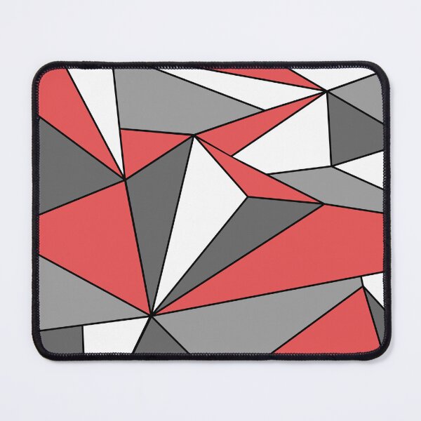 Item preview, Red Gray Black and White Modern Mosaic Polygon Line Pattern designed and sold by All-Black-White.
