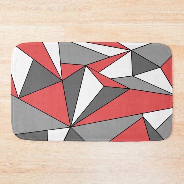 Item preview, Red Gray Black and White Modern Mosaic Polygon Line Pattern designed and sold by All-Black-White.