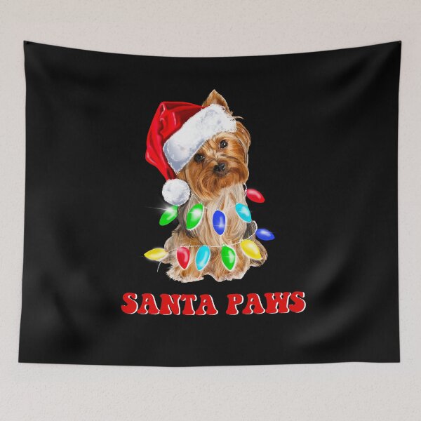 Item preview, Santa Paws Cute Christmas Yorkshire Terrier Dog  designed and sold by PG Illustration.