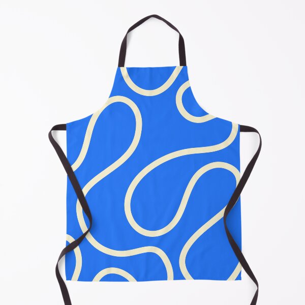 Item preview, Vintage Blue Minimal Curves Lines Abstract Artwork designed and sold by patternsoup.