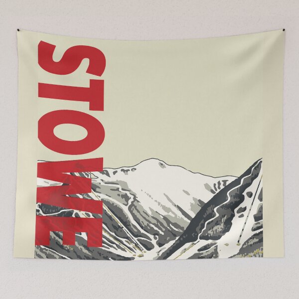 Item preview, Stowe Vermont Vintage Modern Ski Travel Poster designed and sold by ROEDERcraft.
