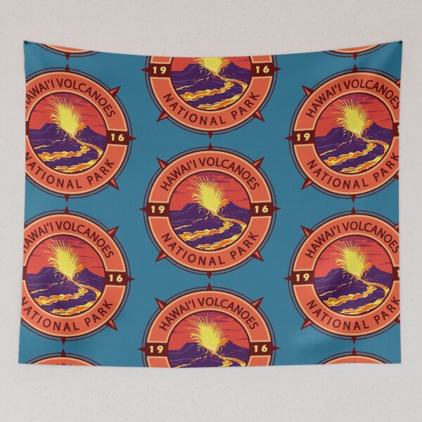 Item preview, Hawaii Volcanoes National Park Retro Compass Emblem designed and sold by KrisSidDesigns.