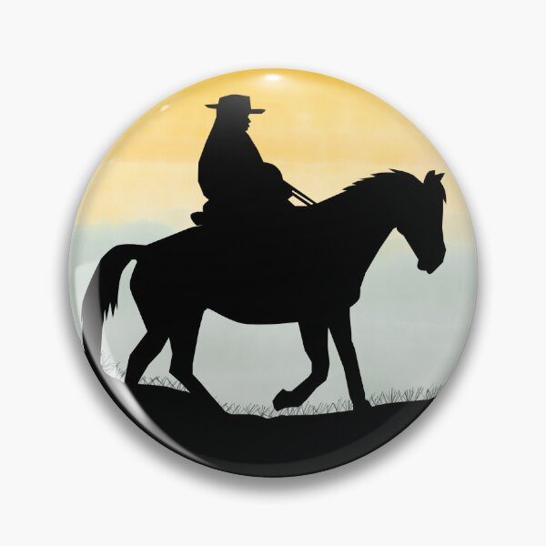 Item preview, Cowboy Rider Sunset Siloett 1 - Throw Pillows and Prints.  designed and sold by ScatterHub.