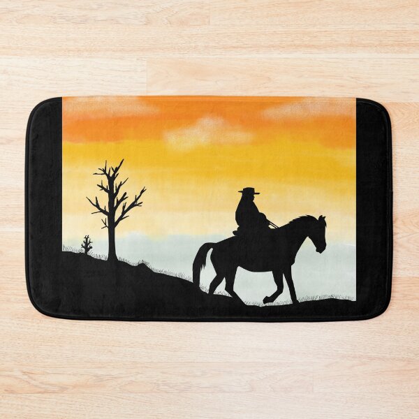 Item preview, Cowboy Rider Sunset Siloett 1 - Throw Pillows and Prints.  designed and sold by ScatterHub.