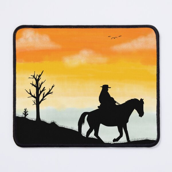 Item preview, Cowboy Rider Sunset Siloett 1 - Throw Pillows and Prints. designed and sold by ScatterHub.