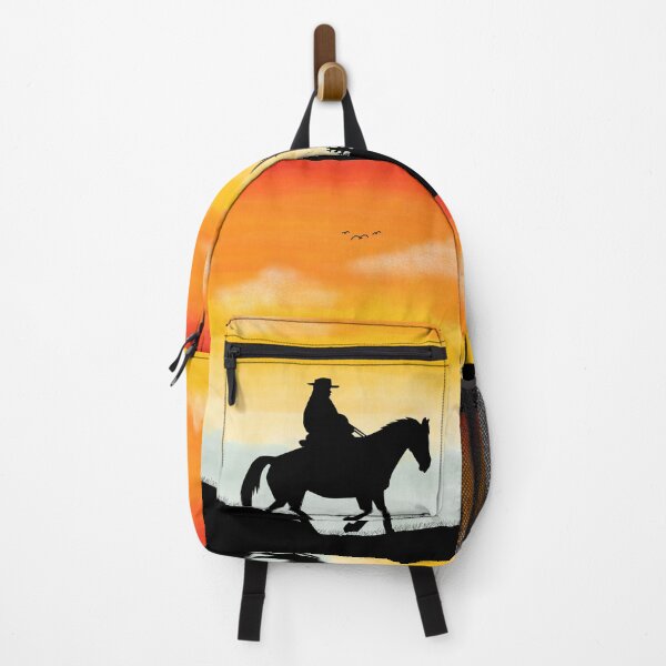 Item preview, Cowboy Rider Sunset Siloett 1 - Throw Pillows and Prints.  designed and sold by ScatterHub.