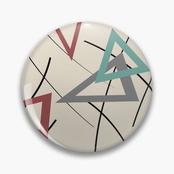 Item preview, Mid Century Triangles Design red, grey, turquoise beige designed and sold by Graphic-Color.